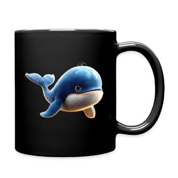 Blauwal Wal Blauwale Walgesang Taucher Ozean Wale - Tasse einfarbig - Schwarz - Rechts