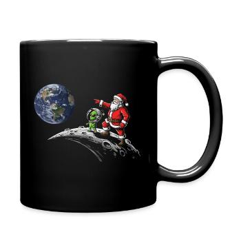 Galactic Christmas Imp on Moon - Full Colour Mug - black - Right