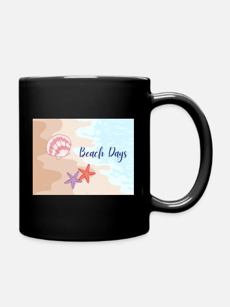 Journées à la plage Motifs de plage Étoiles de mer - Mug uni - noir