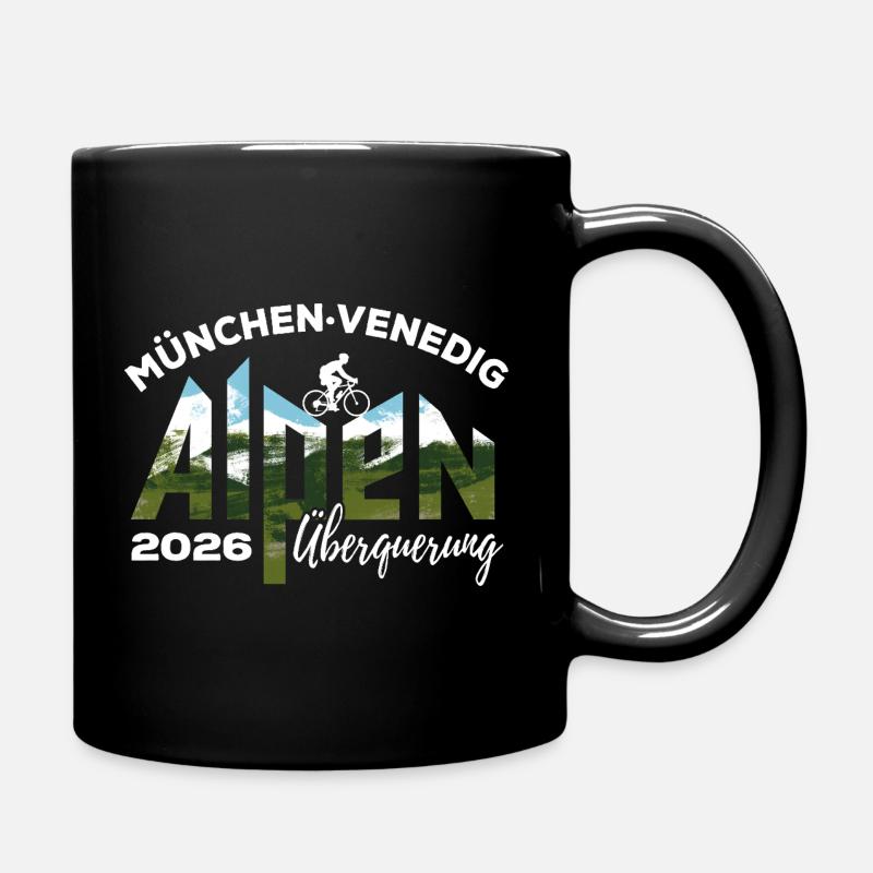 Alpenüberquerung 2026 München Venedig, Fahrrad - Tasse einfarbig - Schwarz