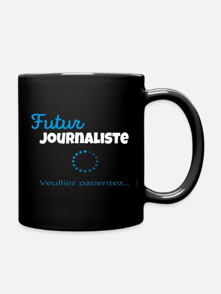 Future Journalist – Please Wait - Full Colour Mug - black