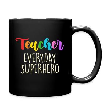 Lehrer Alltagssuperheld Design - Tasse einfarbig - Schwarz - Rechts