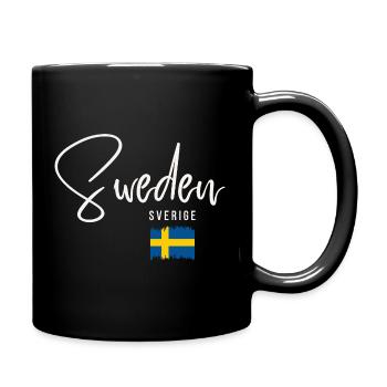 Hergestellt in Schweden, schwedische Wurzeln - Tasse einfarbig - Schwarz - Rechts