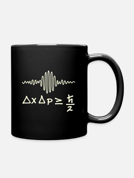 Quantum waves and uncertainty - Full Colour Mug - black