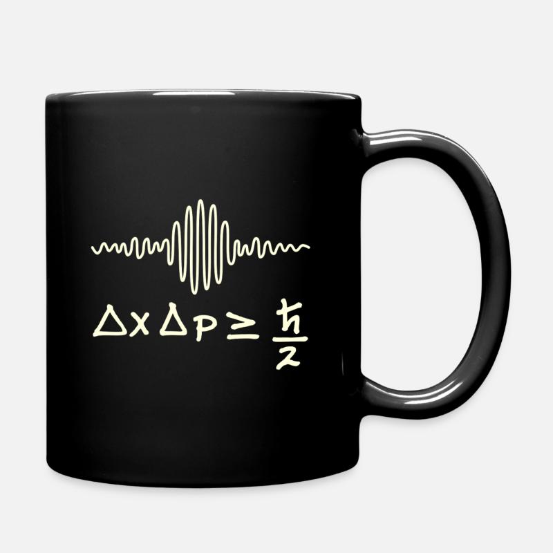 Quantum waves and uncertainty - Full Colour Mug - black
