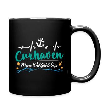 CUXHAVEN MEINE WOHLFÜHL OASE Lustiges - Tasse einfarbig - Schwarz - Rechts