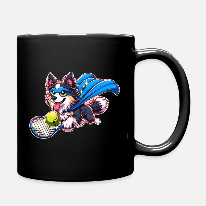 Superheld Corgi Mit Tennisball Und Umhang - Tasse einfarbig - Schwarz