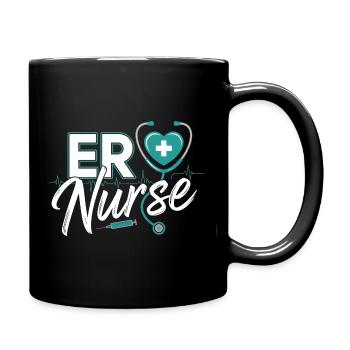 Logo du cœur d’infirmière des urgences - Mug uni - noir - Droite