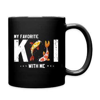 My Favorite Koi With Me Fish Lover Humor - Full Colour Mug - black - Right