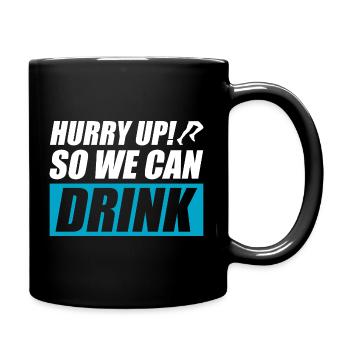 So we can drink funny running jogging runner - Full Colour Mug - black - Right