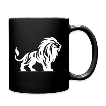 Lion tribal à la crinière - Mug uni - noir - Droite