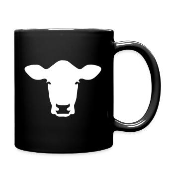 Cow Farm Animal Head Silhouette Icon Vector - Full Colour Mug - black - Right