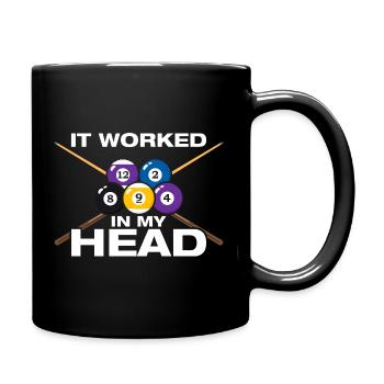 It worked lustiges Billard Billardspieler - Tasse einfarbig - Schwarz - Rechts