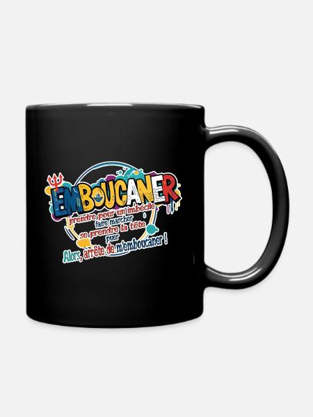 Marseille Slang Art - Emboucaner Expression Design - Full Colour Mug - black
