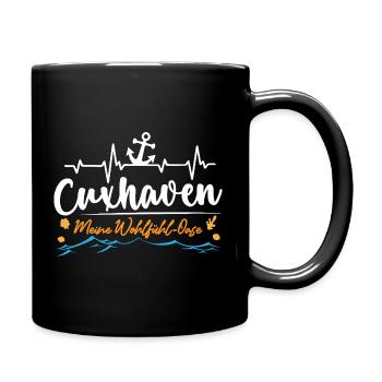 CUXHAVEN MEINE WOHLFÜHL OASE Lustiges - Tasse einfarbig - Schwarz - Rechts