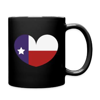Texas heart flag - Full Colour Mug - black - Right
