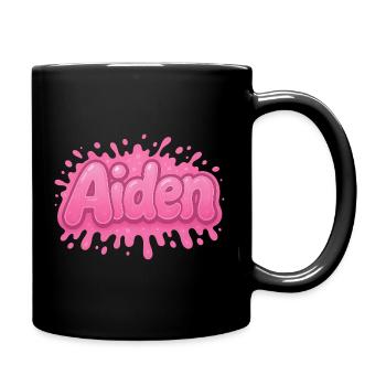 Graffiti Aiden Personalisierter Name ideales Geschenk zum Ausdrucken - Tasse einfarbig - Schwarz - Rechts