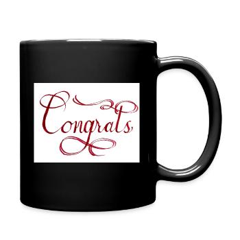 « Félicitations » Rouge, félicitations, lettrage élégant - Mug uni - noir - Droite