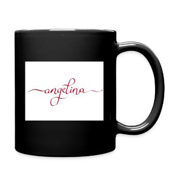Angelina Elegante Kalligrafie in Rot - Tasse einfarbig - Schwarz - Rechts