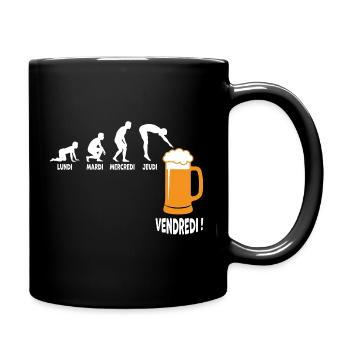 Arbeitswoche um Freitag, Bier - Tasse einfarbig - Schwarz - Rechts