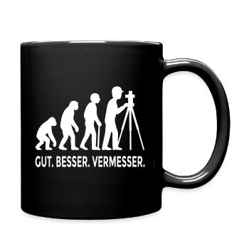 Gut Besser Vermesser Evolution - Tasse einfarbig - Schwarz - Rechts