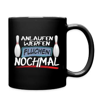 Run-up, throwing, cursing, bowling again - Full Colour Mug - black - Right