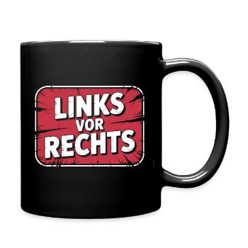 Links vor Rechts - Alerta Antifascista - Tasse einfarbig - Schwarz - Rechts
