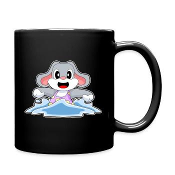 Hase Schwimmen Badeanzug Sommer - Tasse einfarbig - Schwarz - Rechts