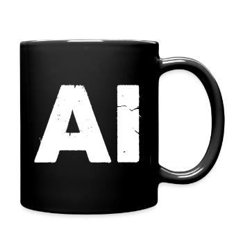 AI Artificial Intelligence Text Grunge Vector - Full Colour Mug - black - Right