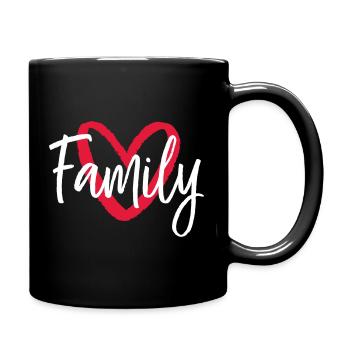 Family Heart - Full Colour Mug - black - Right