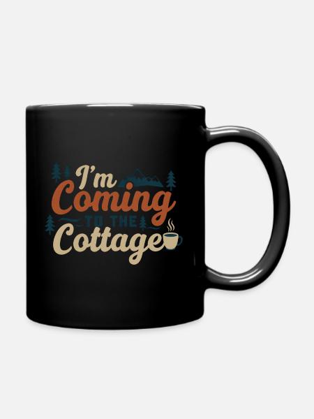 Ich komme zur Hütte - Tasse einfarbig - Schwarz