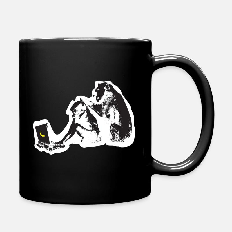 Street Art Tech Monkey - Tasse einfarbig - Schwarz