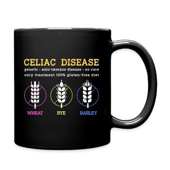 Gluten Free Celiac Disease - Full Colour Mug - black - Right