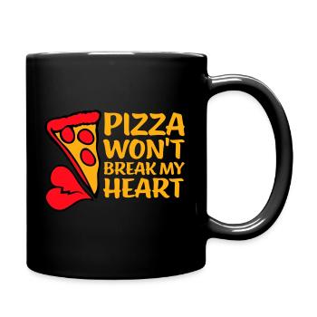 La pizza ne me brisera pas le cœur La nourriture aime l’humour - Mug uni - noir - Droite