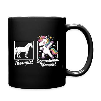 Motif du thérapeute licorne - Mug uni - noir - Droite