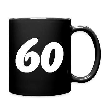 60. 60 YEARS. 60th ANNIVERSARY. 60TH BIRTHDAY. - Full Colour Mug - black - Right