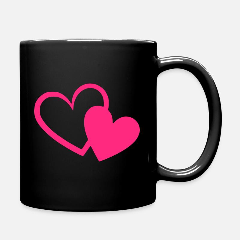 Valentinstag Herz pink rosa Geschenk Valentinstag - Tasse einfarbig - Schwarz