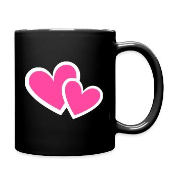 Valentinstag Pink Heart, Valentinstag - Tasse einfarbig - Schwarz - Rechts