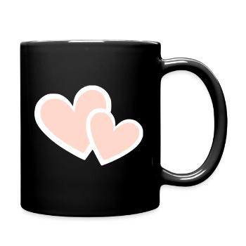 Valentinstag Pink Heart, Valentinstag - Tasse einfarbig - Schwarz - Rechts