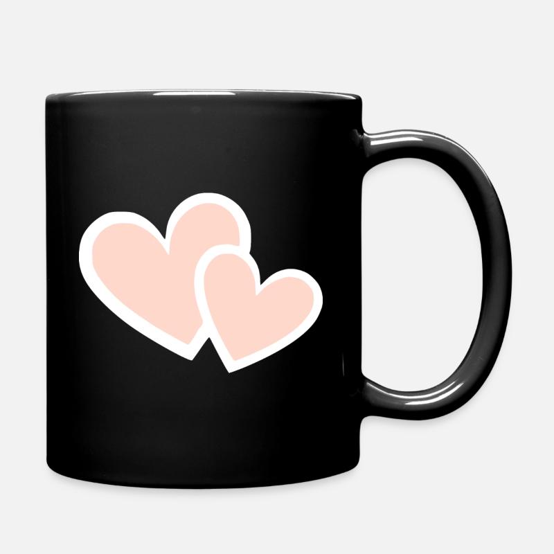 Valentinstag Pink Heart, Valentinstag - Tasse einfarbig - Schwarz