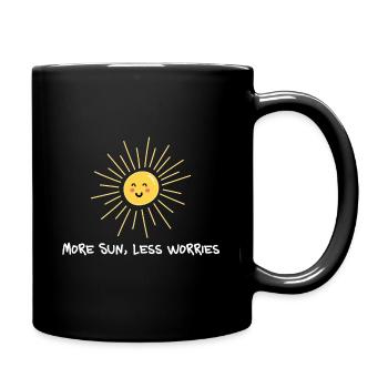 More sun, less worries – Sommer Gute Laune - Tasse einfarbig - Schwarz - Rechts