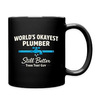 Pipe Whisperer, Plumber, Humor Gift - Full Colour Mug - black - Right