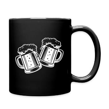 Bierglas Bier Anstossen - Tasse einfarbig - Schwarz - Rechts