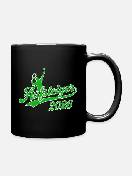 Tennis Aufsteiger 2026, Tennis Meister Mannschaft - Tasse einfarbig - Schwarz