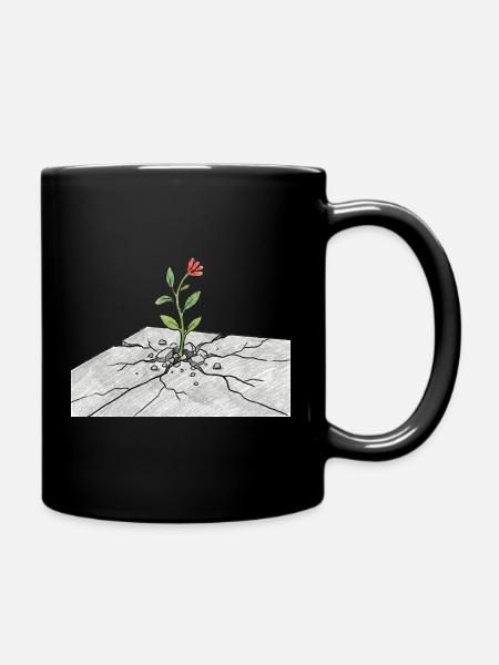 Germe de vie sur fissures - Mug uni - noir