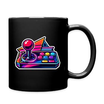 Neon Arcade Joystick Retro - Tasse einfarbig - Schwarz - Rechts