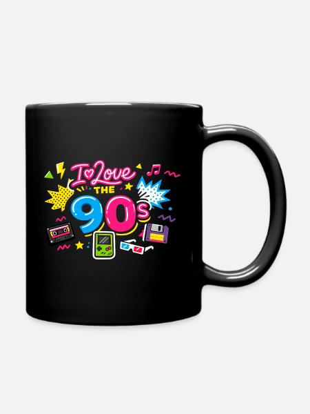 90er Jahre - Tasse einfarbig - Schwarz
