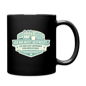 Not stressed Surrounded by people - Full Colour Mug - black - Right