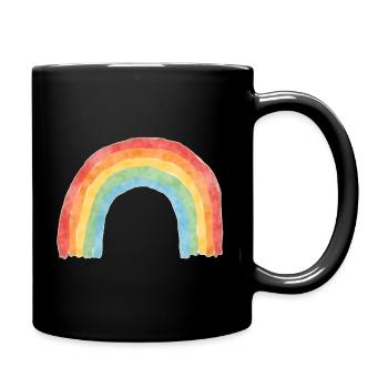 Regenbogen - Tasse einfarbig - Schwarz - Rechts