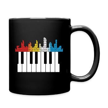 Klavier Piano Musiker Geschenk - Tasse einfarbig - Schwarz - Rechts